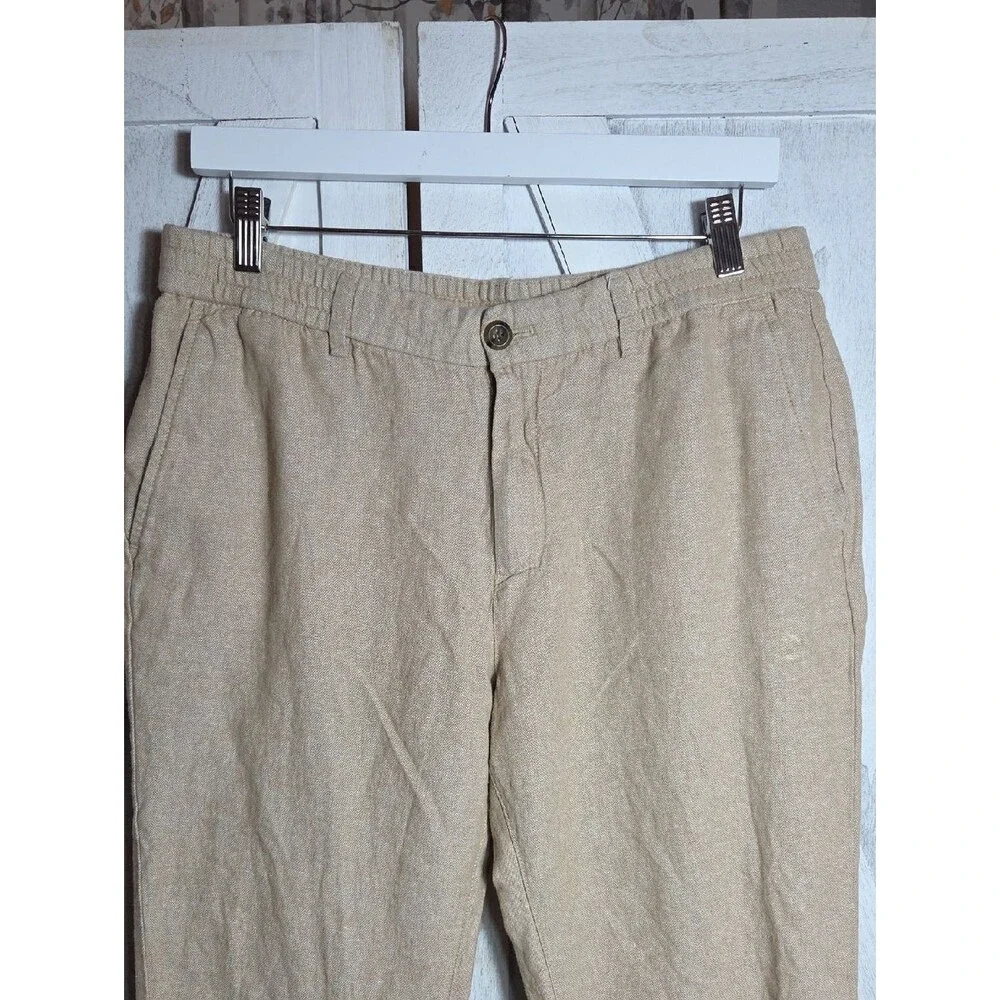 Banana Republic Linen/Cotton Straight Leg Ankle Pants Size 33